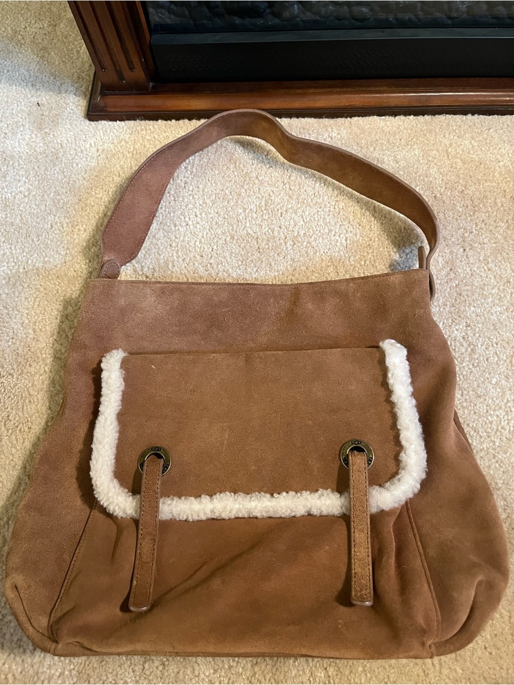UGG Heritage Hobo Brown Suede Leather Handbag Purse